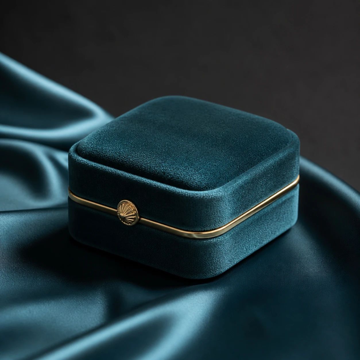 Jewelry box in a silk product setting