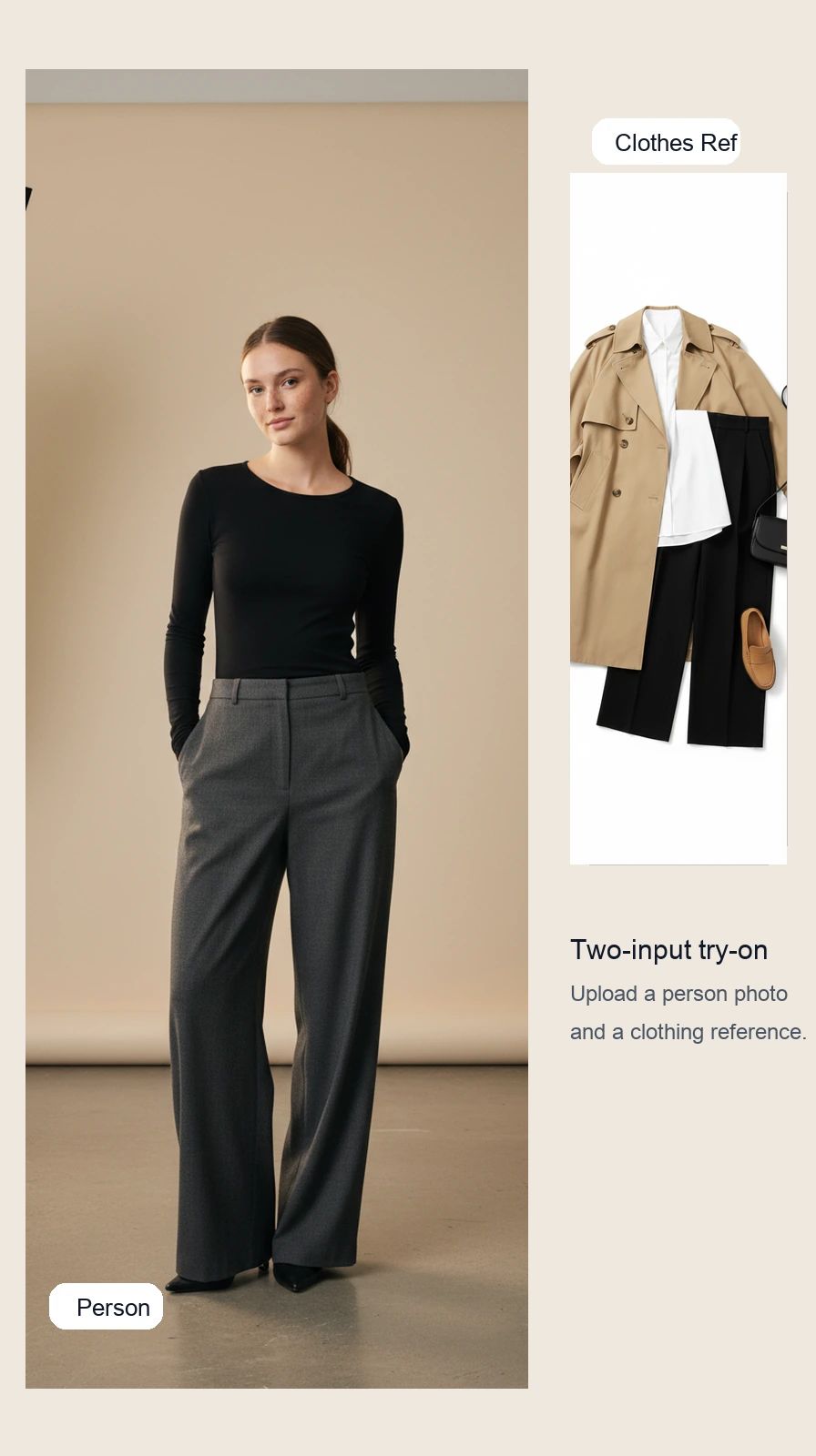 Person photo and clothing reference