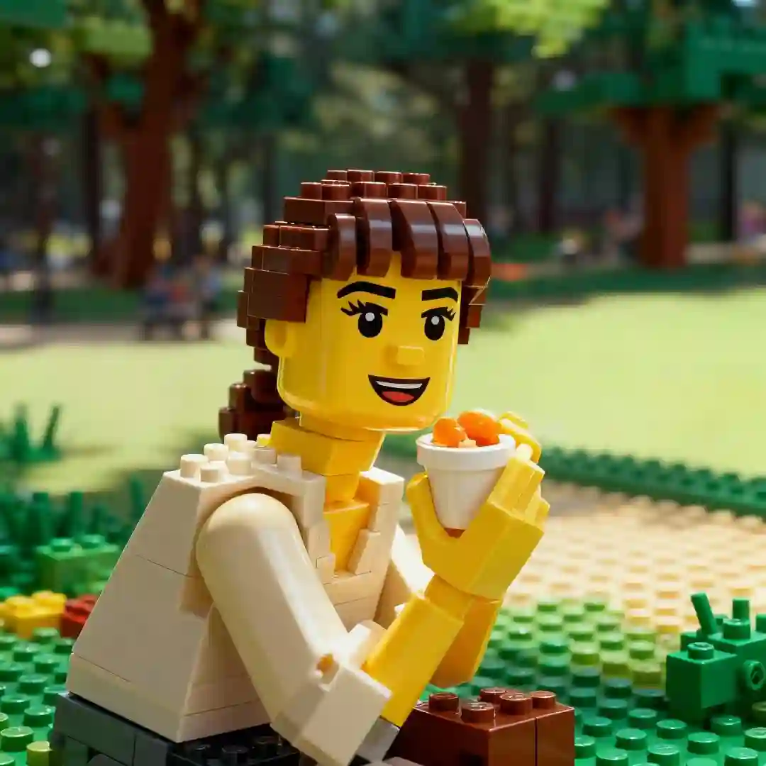 Blocky cartoon style