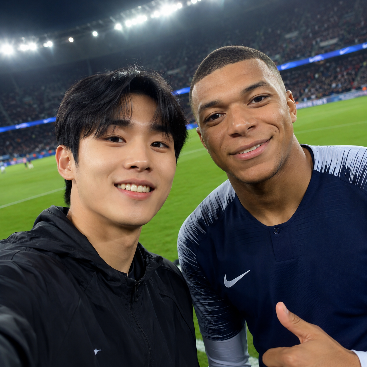 Kylian Mbappe selfie option